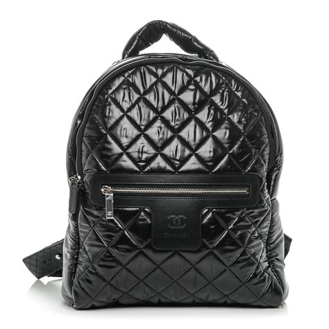 Chanel NEW 2017 Black Quilted Nylon Coco Cocoon Backpack 